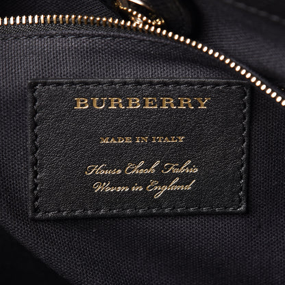 Burberry Grainy Calfskin House Check Large Banner Tote Black 6 of 9