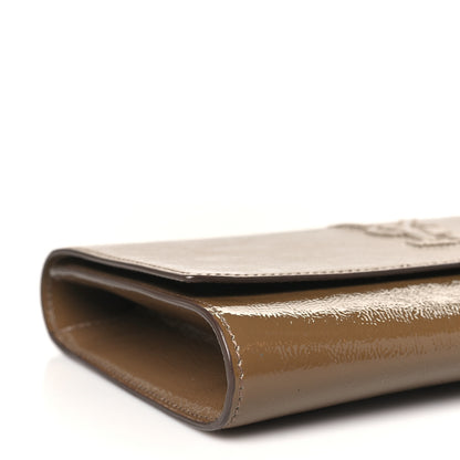 Saint Laurent Textured Patent Calfskin Monogram Large Belle De Jour Clutch Nude 8 of 9
