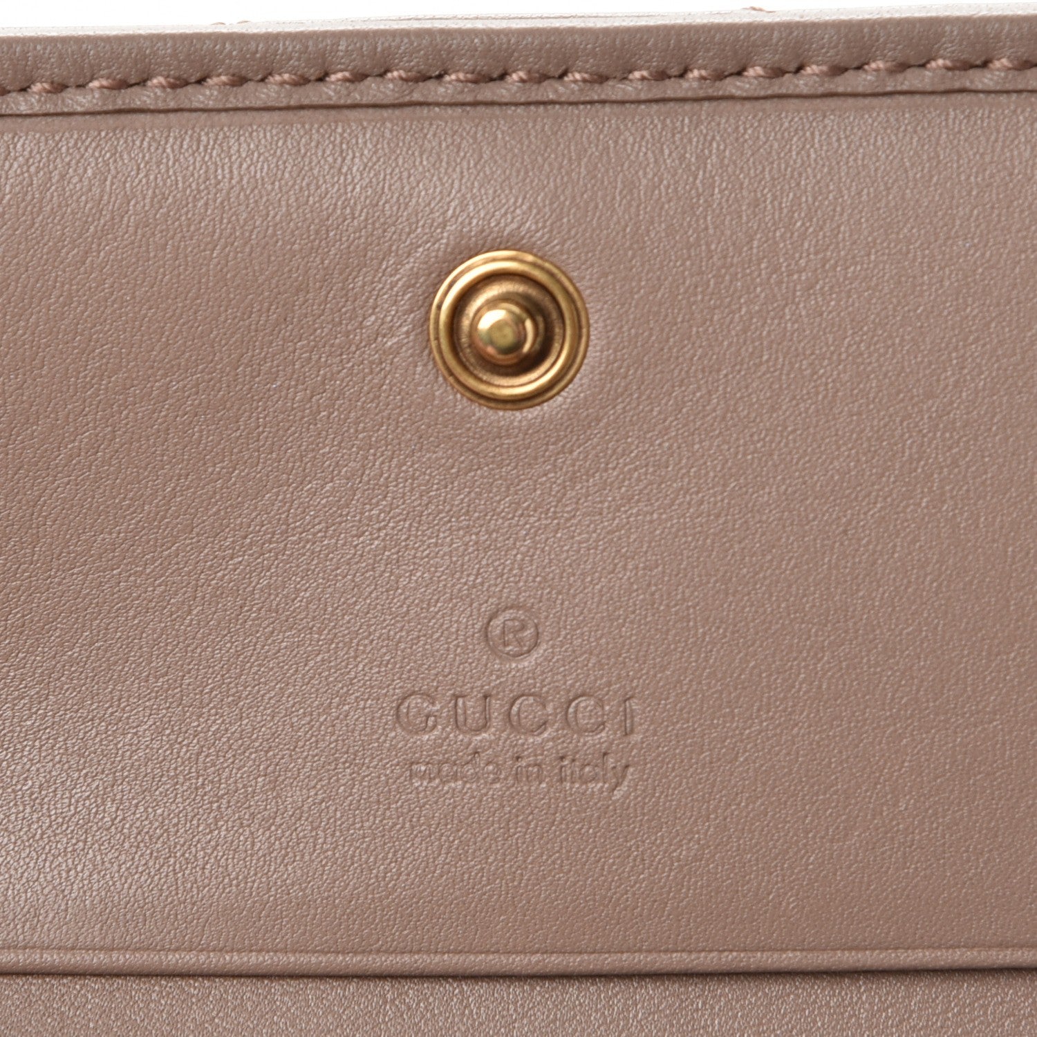 Gucci Calfskin Matelasse GG Marmont Card Case Wallet Porcelain Rose 6 of 8