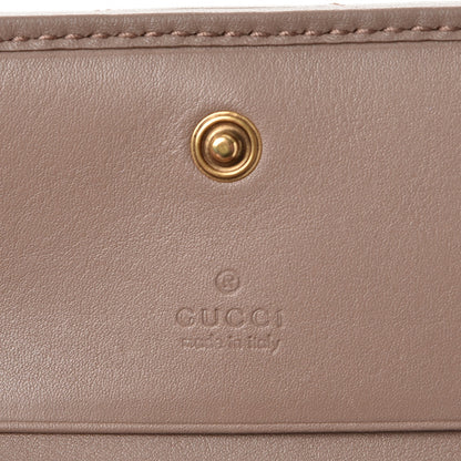 Gucci Calfskin Matelasse GG Marmont Card Case Wallet Porcelain Rose 6 of 8