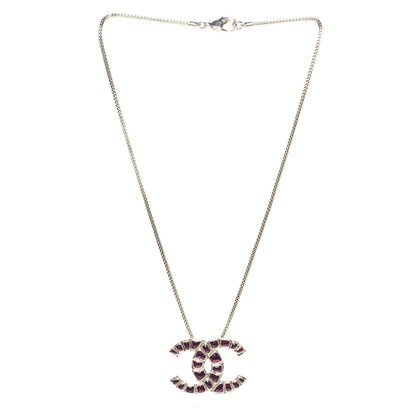 Chanel Resin Along The Nile CC Pendant Necklace Gold Purple 3 of 6