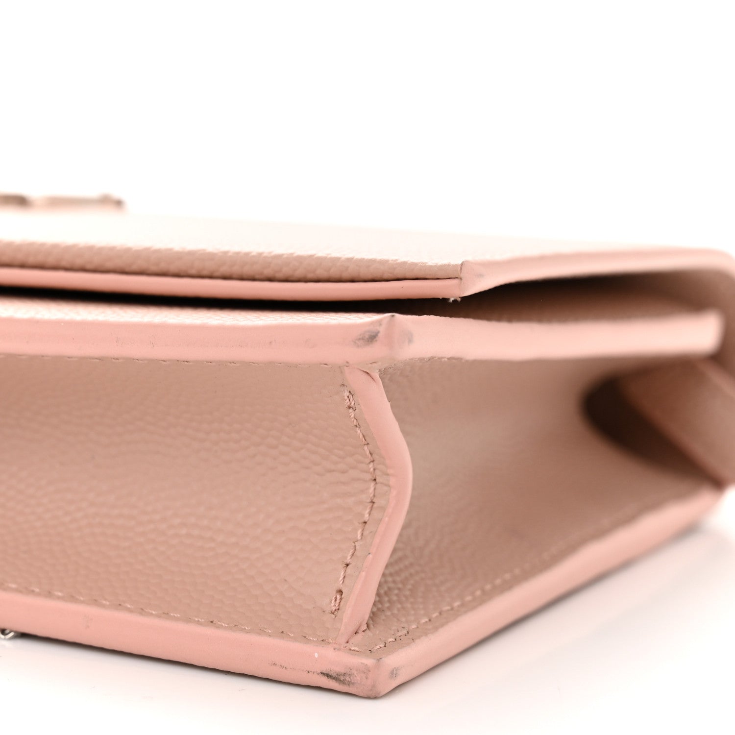 Saint Laurent Grain De Poudre Classic Monogram Kate Tassel Chain Wallet Marble Pink 9 of 10