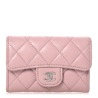 Chanel Caviar Quilted Flap Card Holder Wallet Light Pink 1 of 10