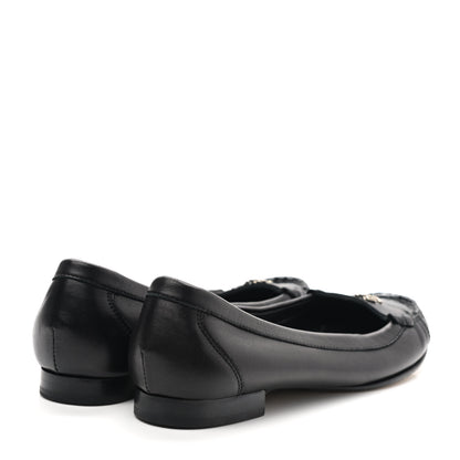 Chanel Lambskin Patent Cap Toe CC Moccasin Flats 36 Black 4 of 7