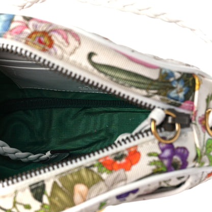 Gucci Canvas Flora Floral Trapuntata Mini Zumi Dome Shoulder Bag White 5 of 8