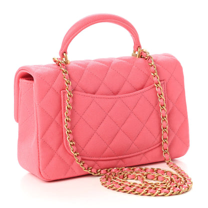 Chanel Caviar Quilted Mini Top Handle Rectangular Flap Pink 3 of 11