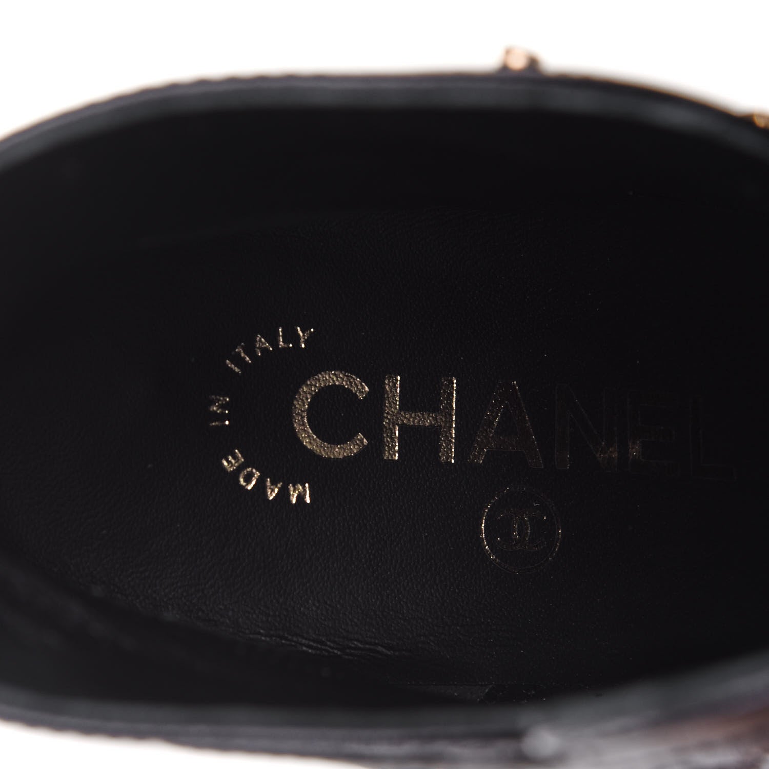 Chanel Lambskin Quilted Pearl CC Cap Toe Short Boots 39.5 Black 9 of 11