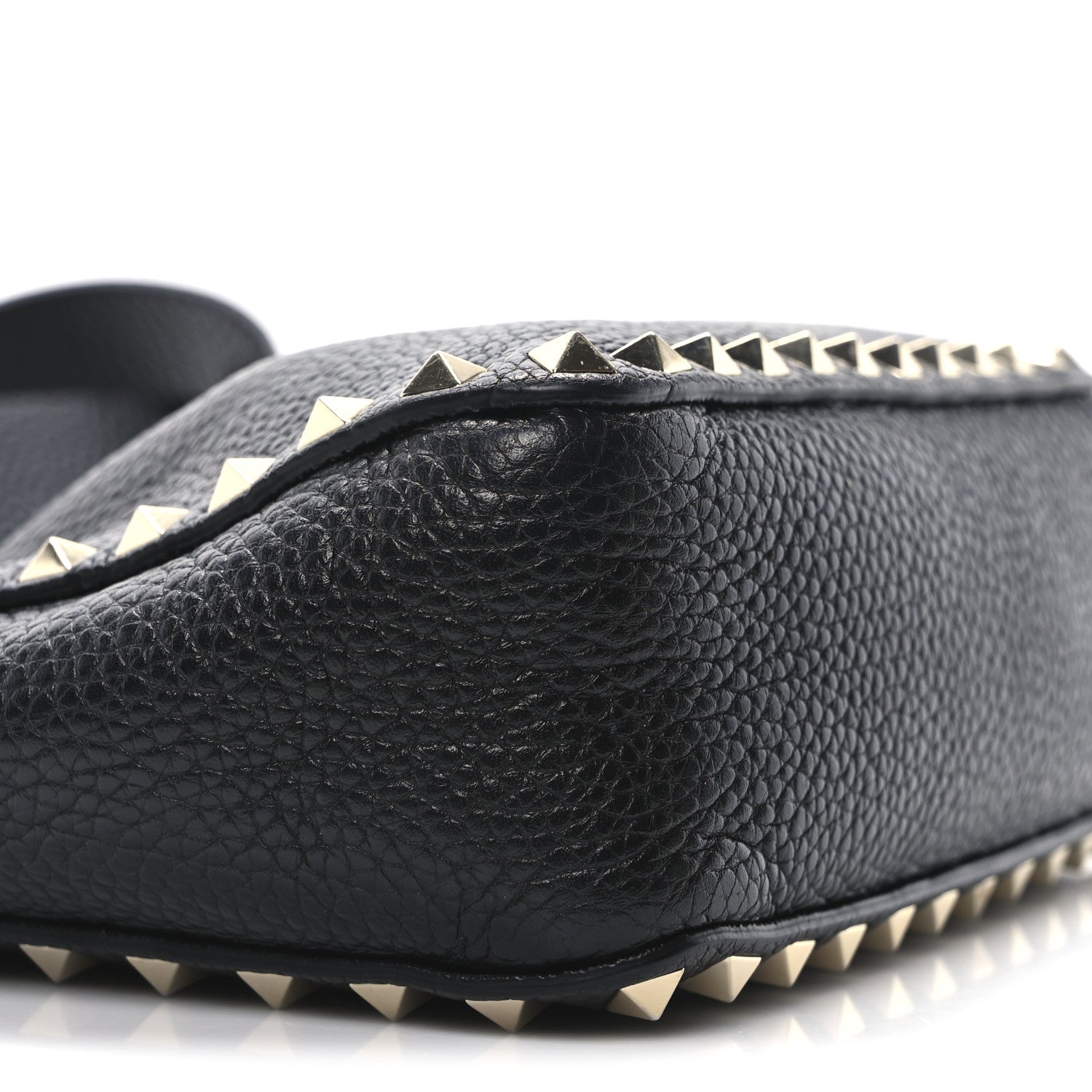 Valentino Garavani Pebbled Calfskin Mini Rockstud Flip-Lock Messenger Bag Black 8 of 9