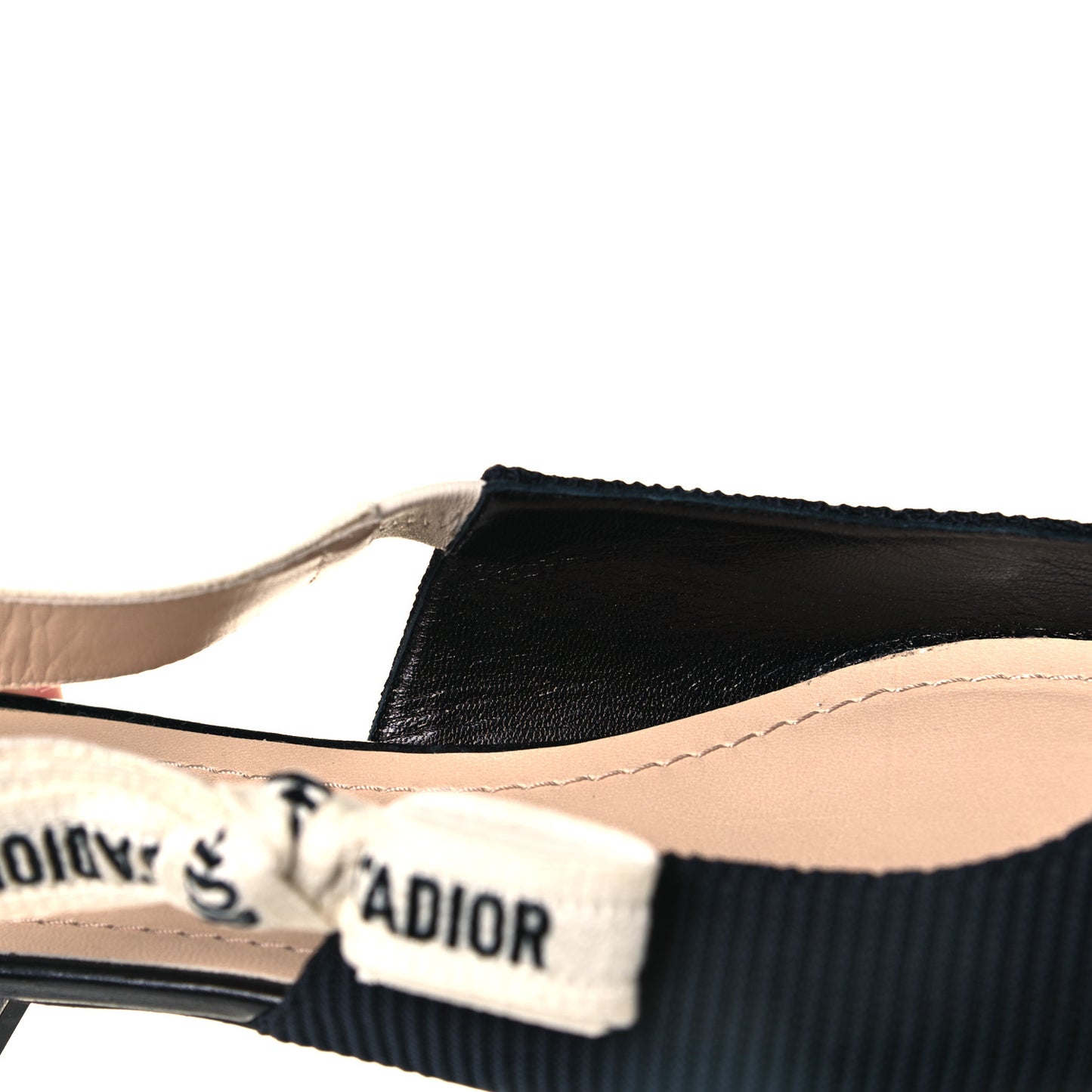 Technical Canvas Ribbon J'Adior Slingback Ballet Flats 39.5 Black