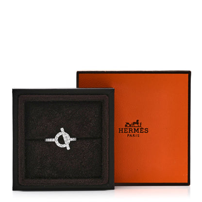 Hermes 18K White Gold Diamond Finesse Ring 49 4.75 7 of 7
