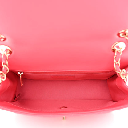Chanel Crumpled Calfskin Quilted Medium Chain All Over Flap Pink 5 of 10
