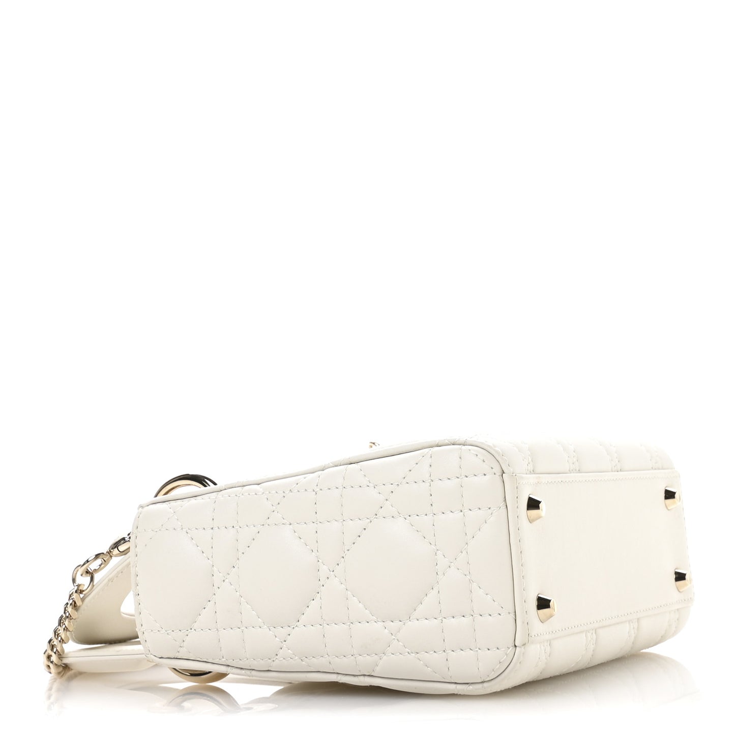 Lambskin Cannage Mini Lady Dior White