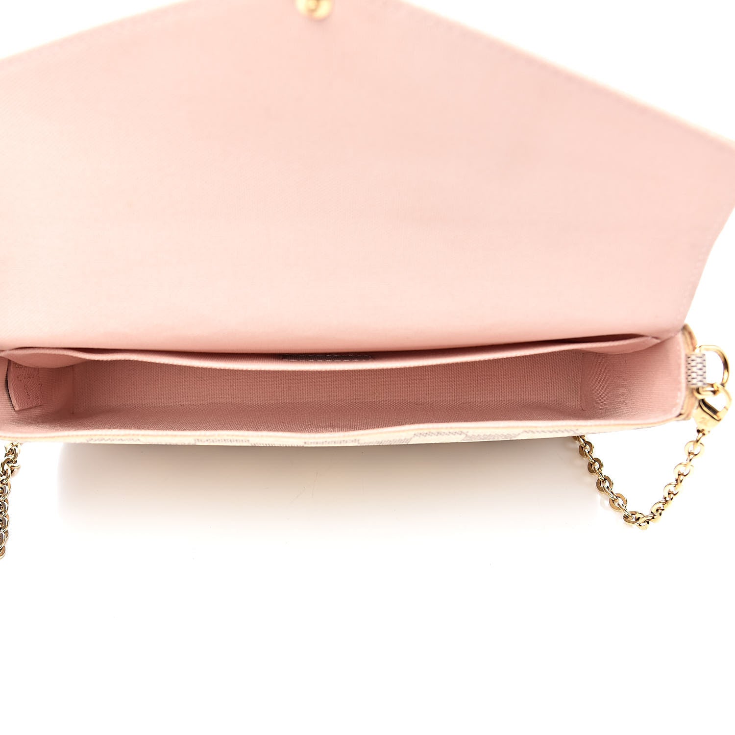 Louis Vuitton Damier Azur Pochette Felicie Chain Wallet Rose Ballerine 5 of 12