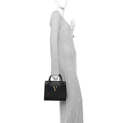 Versace Grainy Calfskin Virtus Top Handle Tote Black 2 of 9