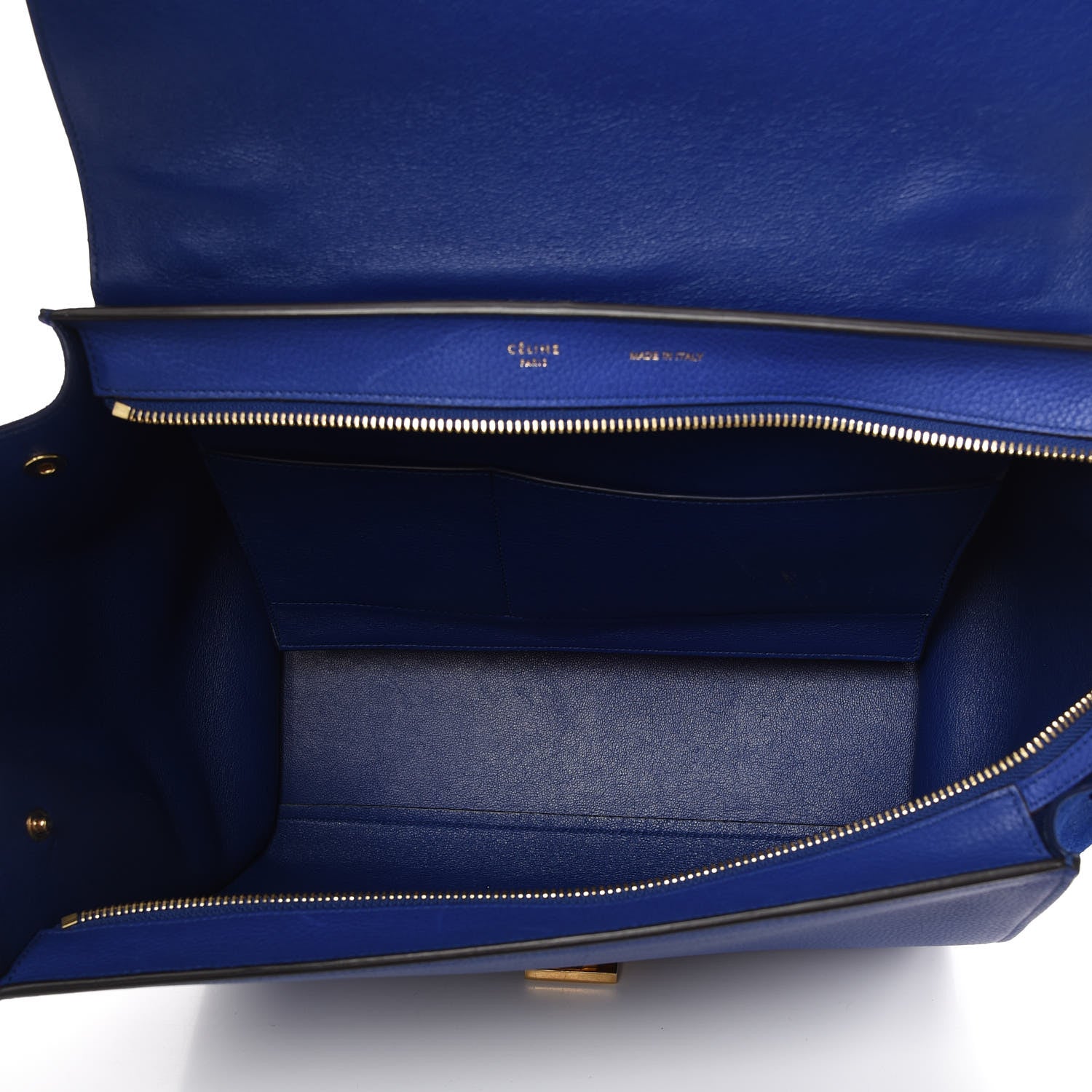 Celine Drummed Calfskin Suede Medium Trapeze Indigo 7 of 13