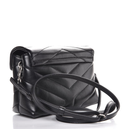 Saint Laurent Calfskin Y Quilted Monogram Toy Loulou Crossbody Bag Black 3 of 8