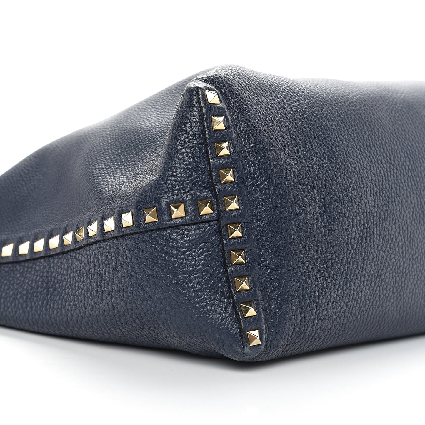 Pebbled Calfskin Large Rockstud Reversible Tote Light Cuir Marine