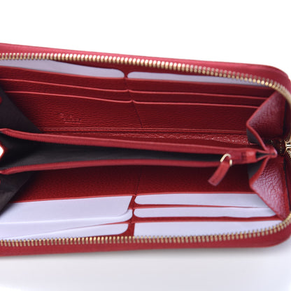 Gucci Monogram Dollar Calfskin Zip Around Wallet Beige Ebony Rosso 5 of 8