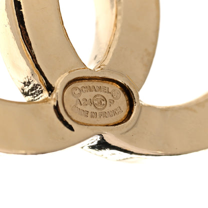 Chanel Crystal CC Logo Earrings Gold 4 of 4