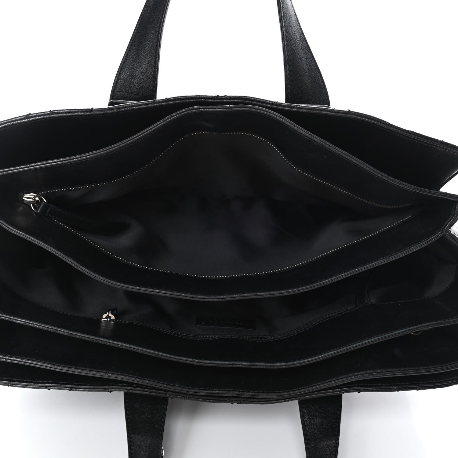 Chanel Lambskin Quilted Large Easy Carry Shopping Tote Black 4 of 5
