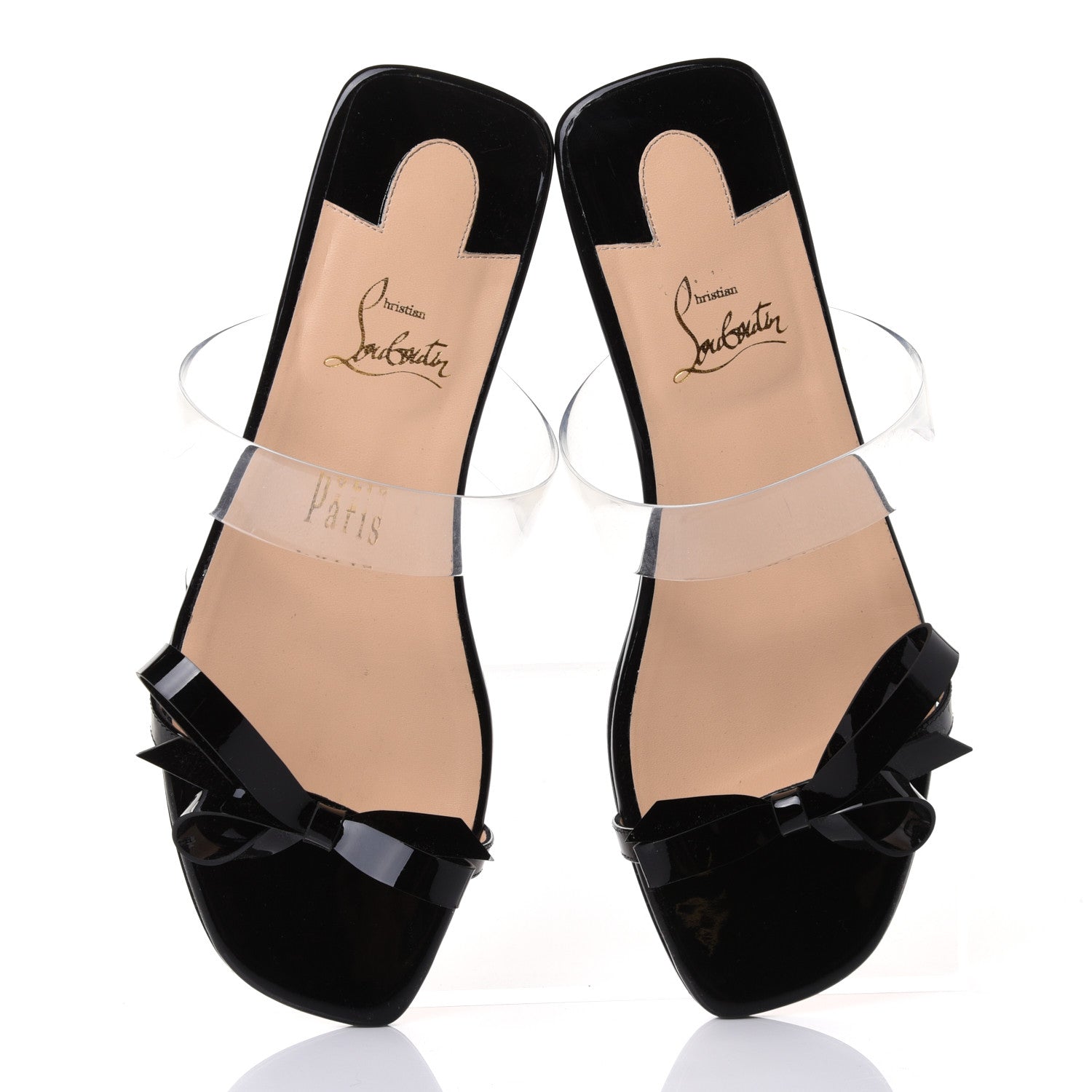 Christian Louboutin Patent PVC Just Nodo Flat 38.5 Black 5 of 9