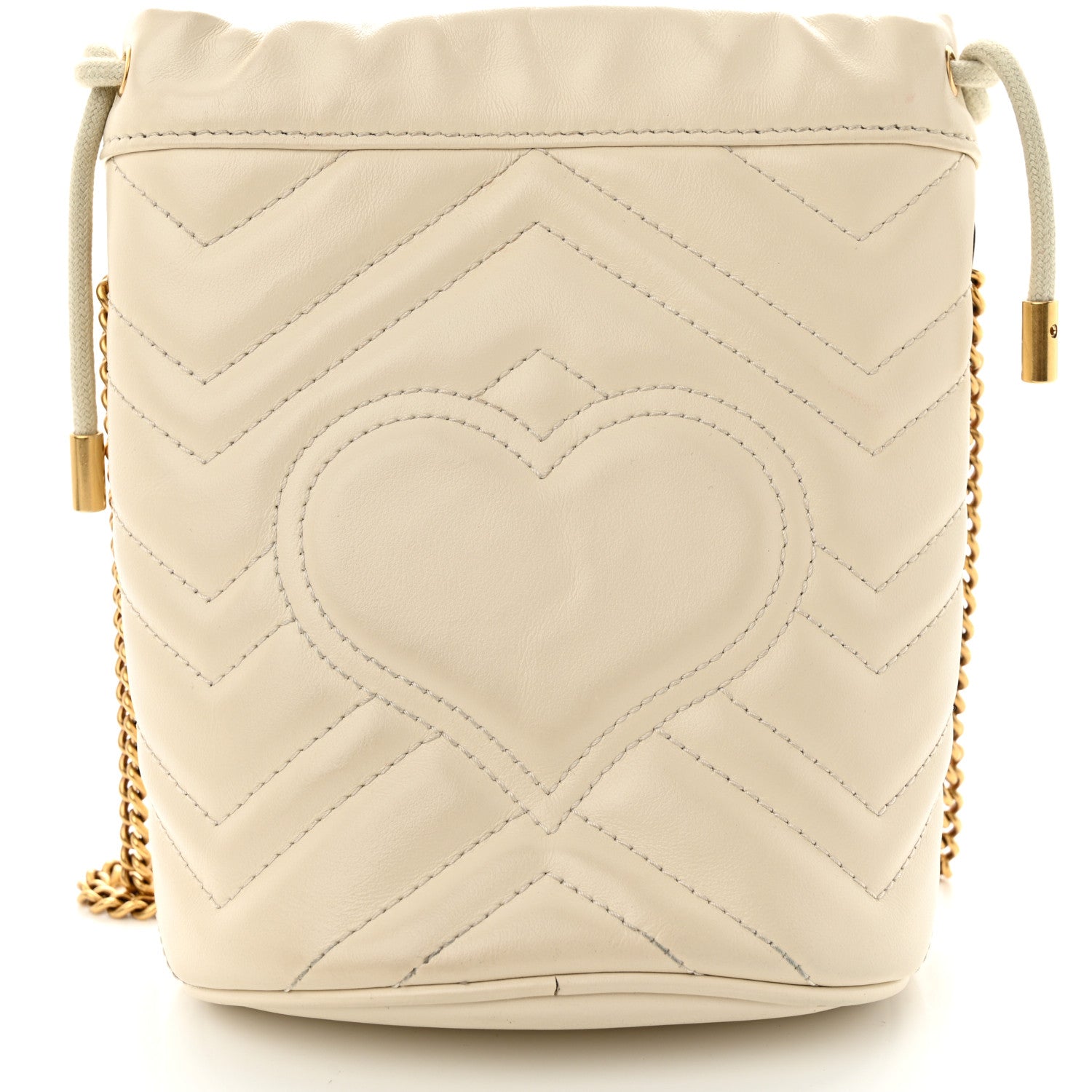 Gucci Calfskin Matelasse Mini GG Marmont 2.0 Bucket Bag White 14 of 14