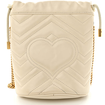 Gucci Calfskin Matelasse Mini GG Marmont 2.0 Bucket Bag White 14 of 14