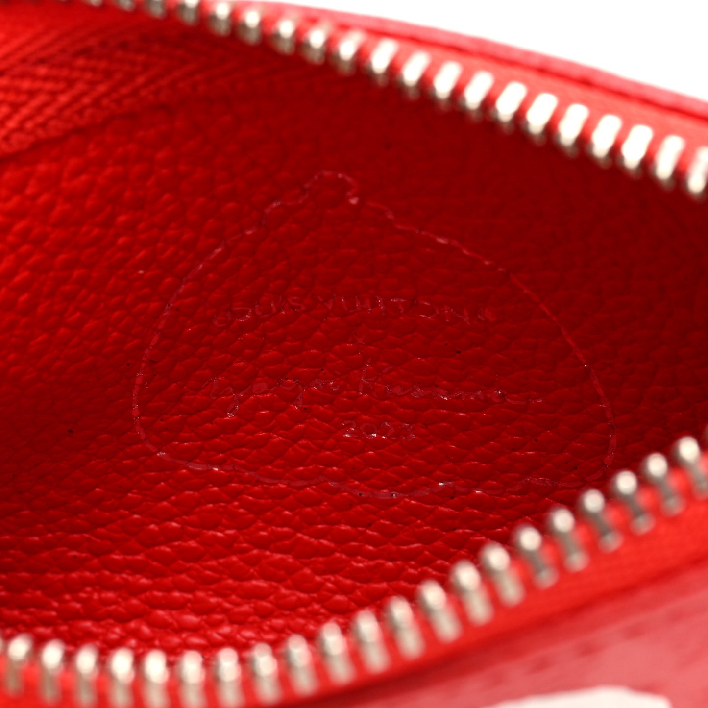 LV X YK Empreinte Infinity Dots Key Pouch Red White