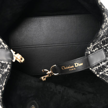 Christian Dior Calfskin Tweed Cannage Medium Toujours  Black White 11 of 23