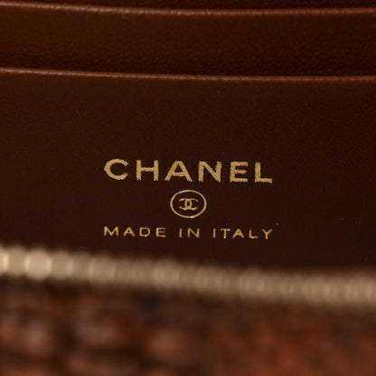 Chanel Braided Raffia Vanity Case With Chain Brown 5 of 10