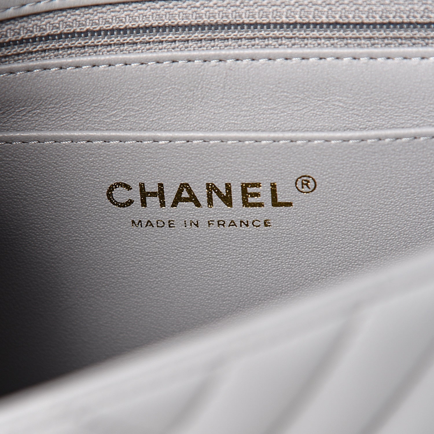 Chanel Lambskin Chevron Quilted Mini Square Flap Grey 5 of 10