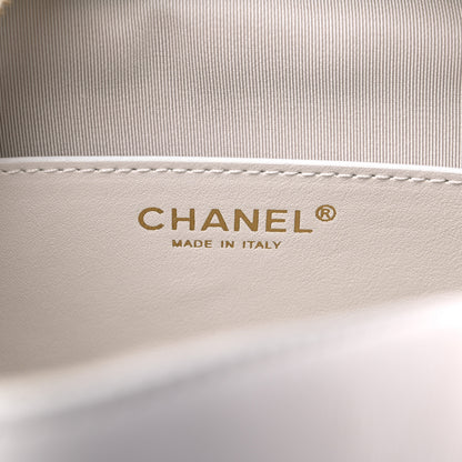 Chanel Calfskin Stitched Cube Top Handle Crossbody Bag White 6 of 12