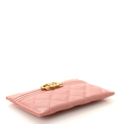 Chanel Caviar Quilted Boy Card Holder Light Pink 4 of 10