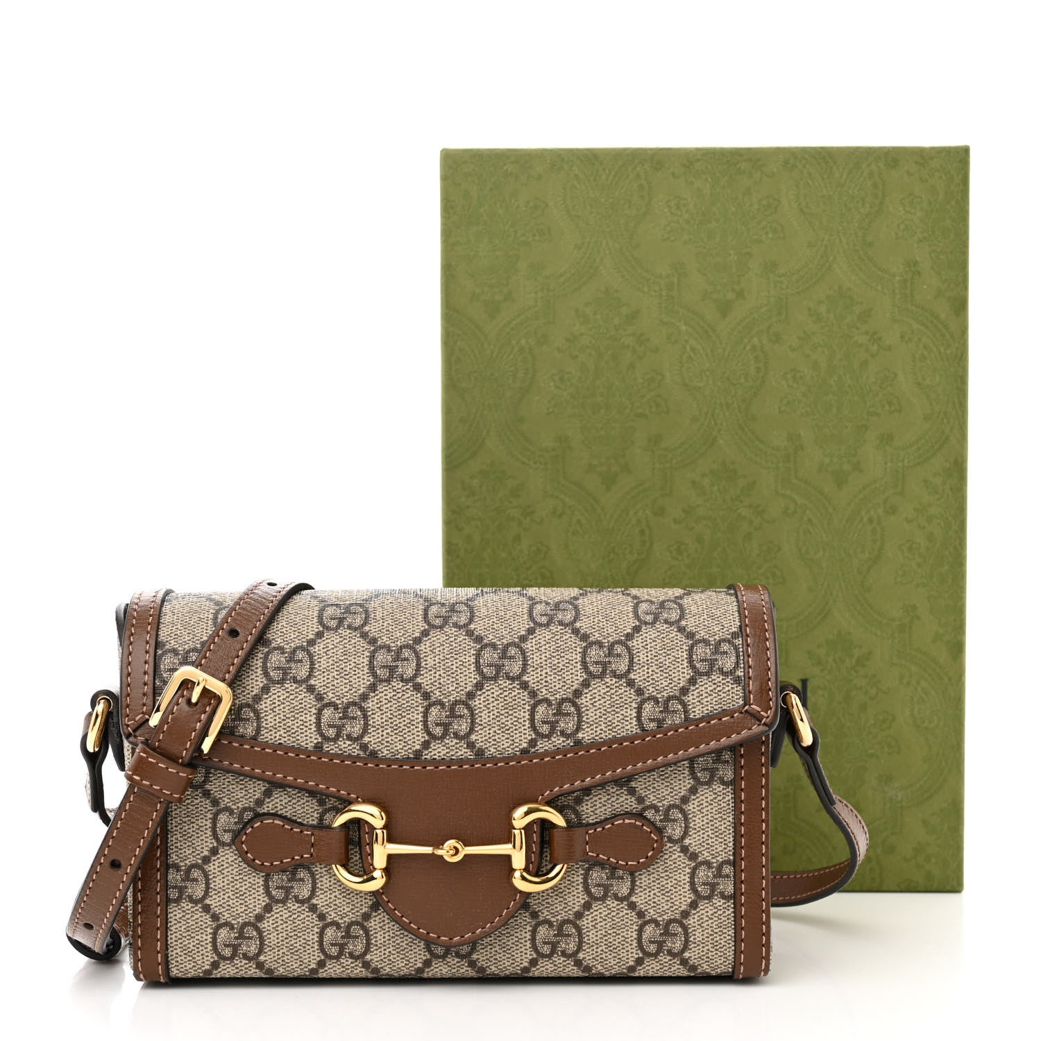 Gucci GG Supreme Monogram Mini Horsebit 1955 Shoulder Bag Beige Brown Sugar 13 of 13