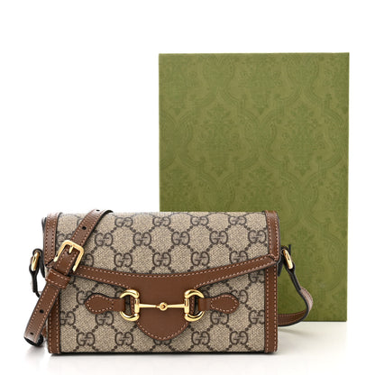 Gucci GG Supreme Monogram Mini Horsebit 1955 Shoulder Bag Beige Brown Sugar 13 of 13