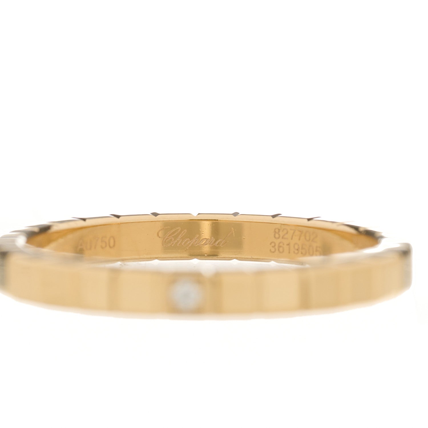 Chopard 18K Yellow Gold Diamond Ice Cube Band Ring 55 7.25 5 of 8
