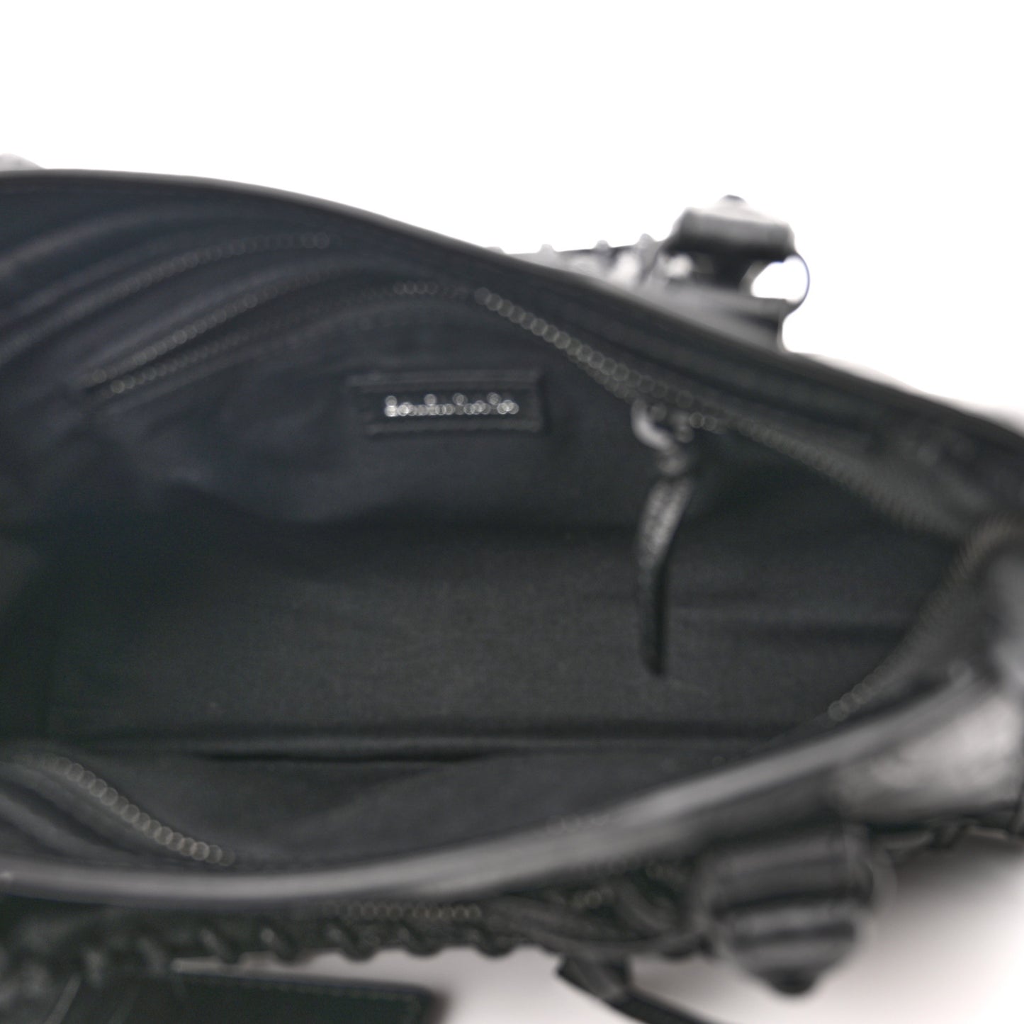 Matte Supple Lambskin Crocodile Embossed Classic Black Hardware Mini City Black