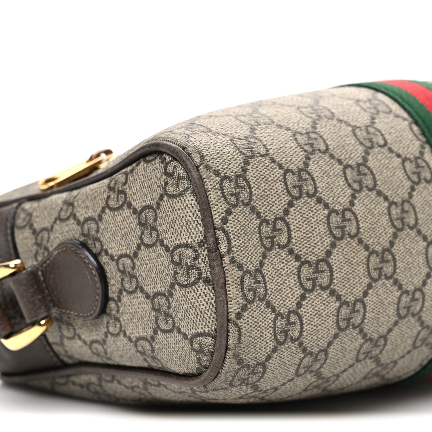 Gucci GG Supreme Monogram Web Small Ophidia Shoulder Bag Brown 9 of 10