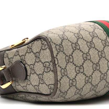 Gucci GG Supreme Monogram Web Small Ophidia Shoulder Bag Brown 9 of 10