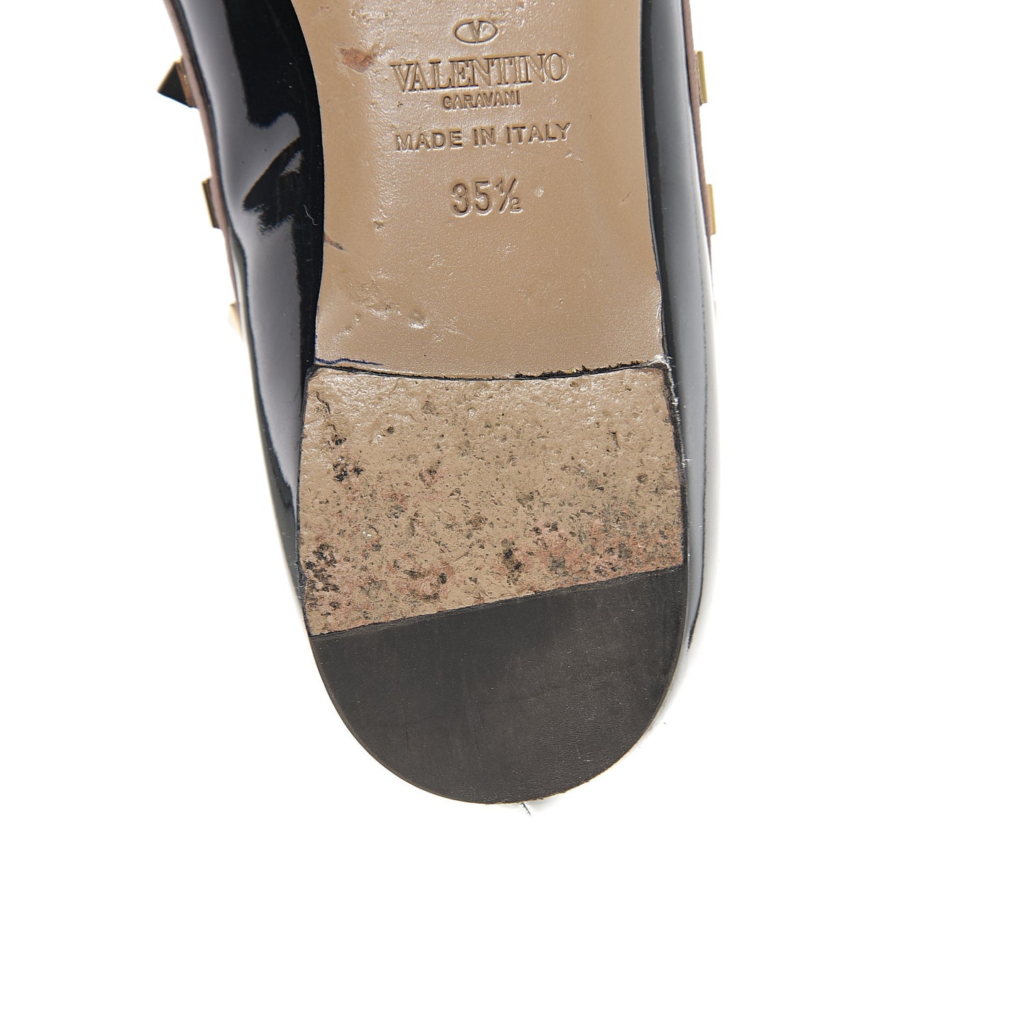 Patent Rockstud Ballerina Flats 35.5 Black Poudre