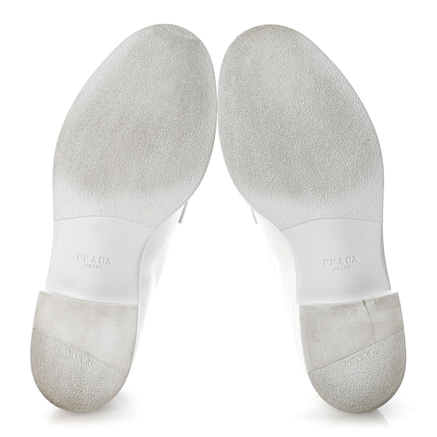 Spazzolato Calzature Donna Triangle Logo 50mm Derby Loafers 38.5 White 38.5 White