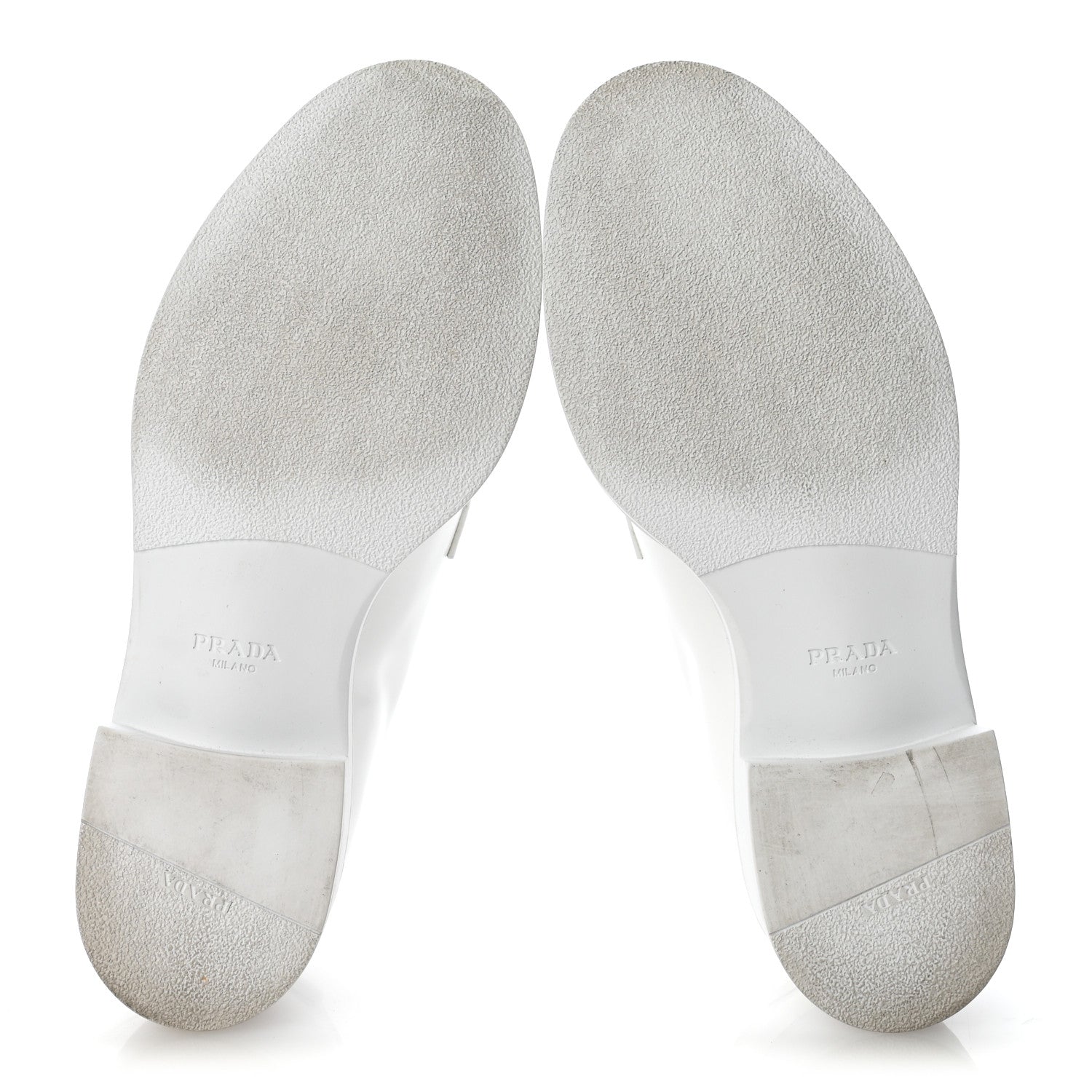 Prada Spazzolato Calzature Donna Triangle Logo 50mm Derby Loafers 38.5 White 38.5 White 6 of 10