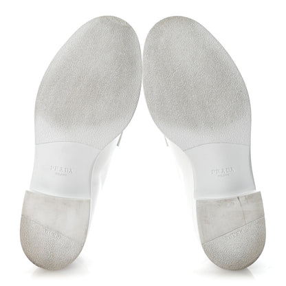 Prada Spazzolato Calzature Donna Triangle Logo 50mm Derby Loafers 38.5 White 38.5 White 6 of 10