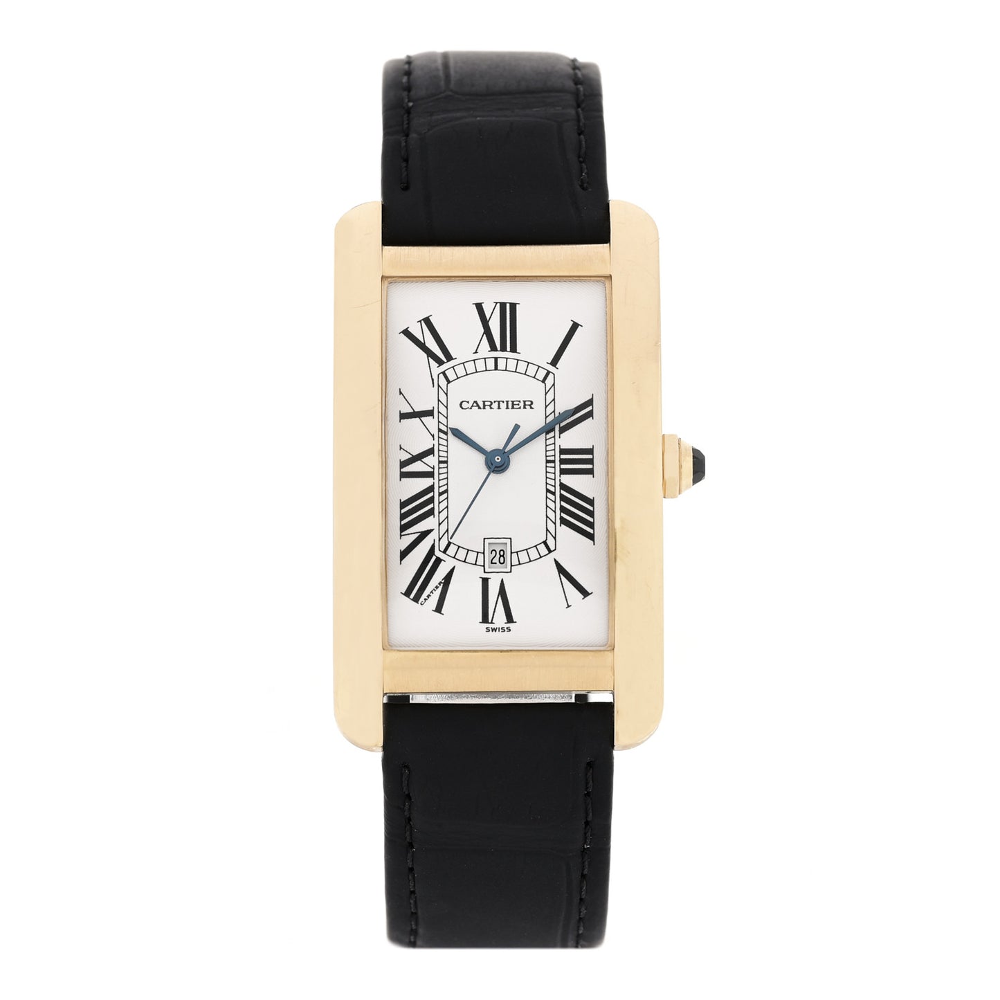 18K Yellow Gold Alligator 26mm Tank Americaine Automatic Watch