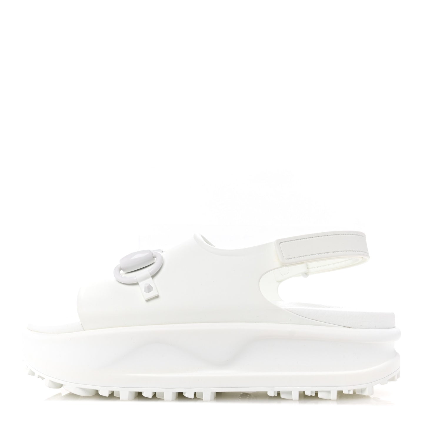 Soft Rubber Horsebit Touch Womens Strapped Sandals 41 Great White