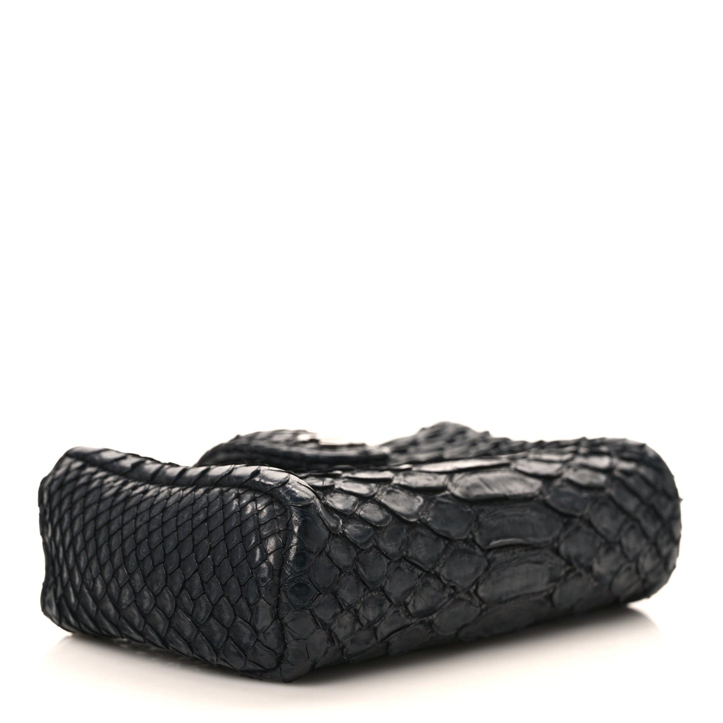 Snakeskin Quilted Mini Phone Holder Clutch Black
