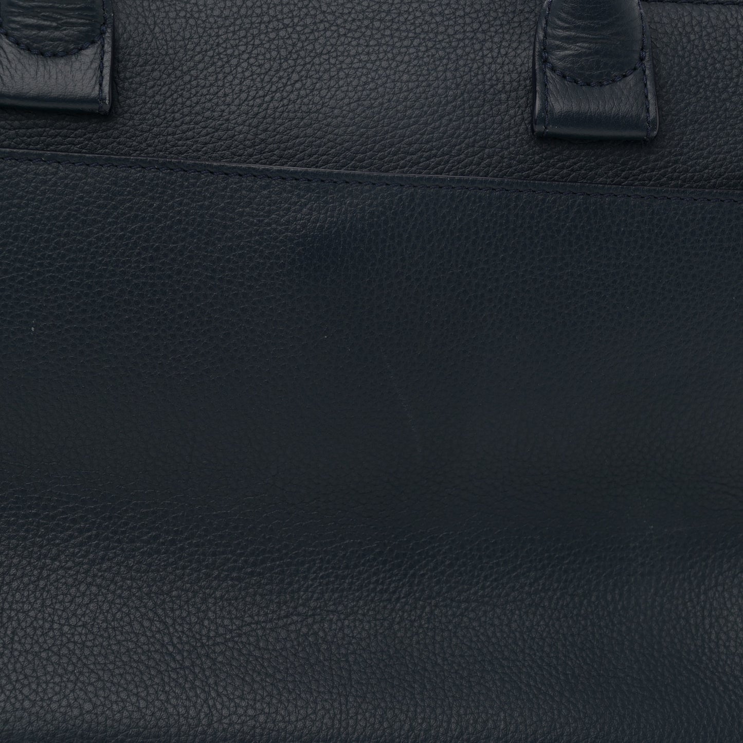 Grained Calfskin Neo Executive Shopper Tote Dark Blue Black