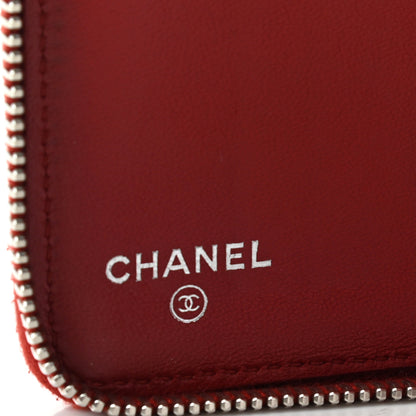 Chanel Lambskin Quilted Large Zip Around Organizer Wallet Red 6 of 13