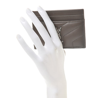 Saint Laurent Calfskin Y Quilted Monogram LouLou Credit Card Case Faggio 2 of 8