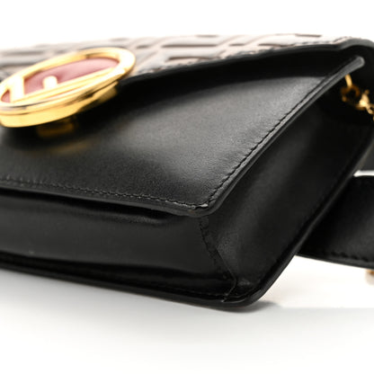 Fendi Vitello Liberty F is Fendi Bi-Color FF 1974 Embossed Envelope Belt Bag Maya Black 10 of 12